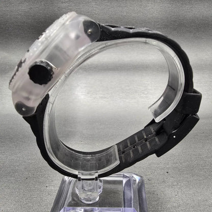 Swatch Scuba Libre Stormy watch Men 44mm Black Dial Clear Date SUUK400 New BattG6