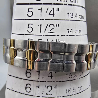 Citizen Eco-Drive Watch Women 25mm White Dial Two Tone Date E010-S008689 Works K10
