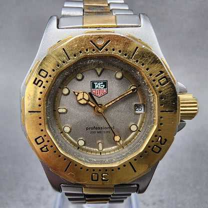 Tag Heuer Professional Dive Watch Women 28mm Gray Dial Two Tone Date New Battery1