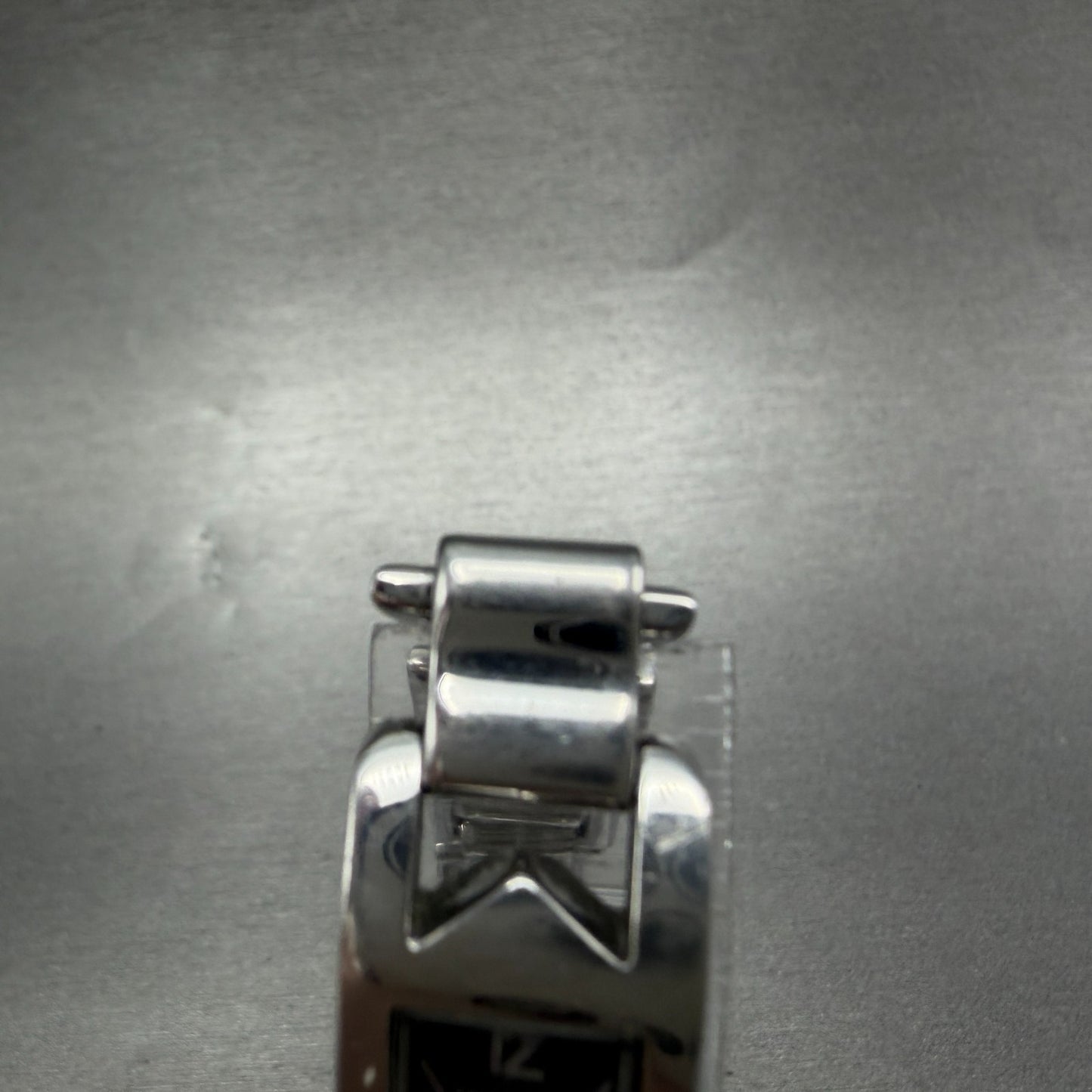 Michael Kors Tank Watch Women 14mm Black Dial Silver Tone Rectangle New battery4