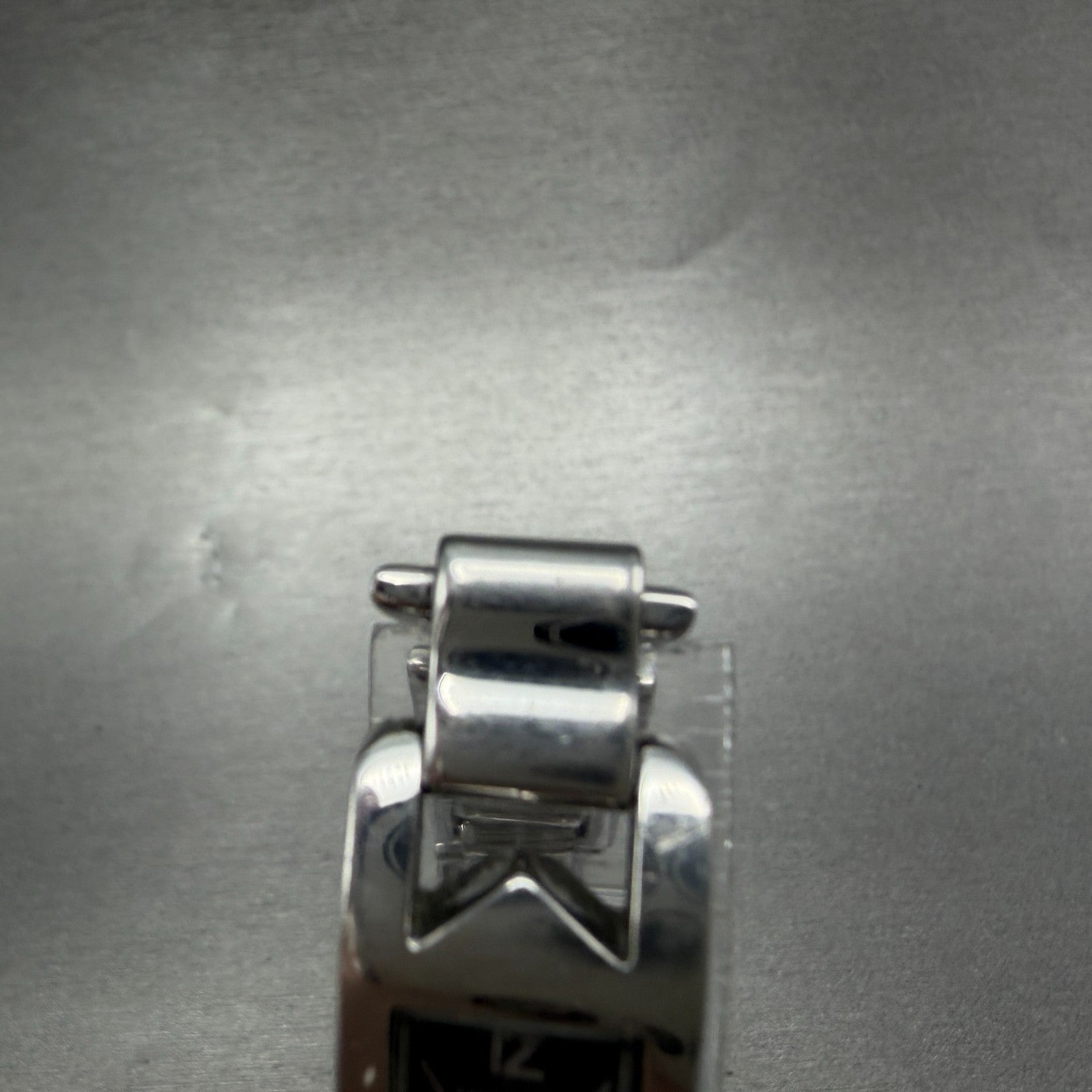 Michael Kors Tank Watch Women 14mm Black Dial Silver Tone Rectangle New battery4