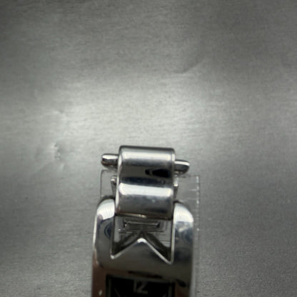 Michael Kors Tank Watch Women 14mm Black Dial Silver Tone Rectangle New battery4