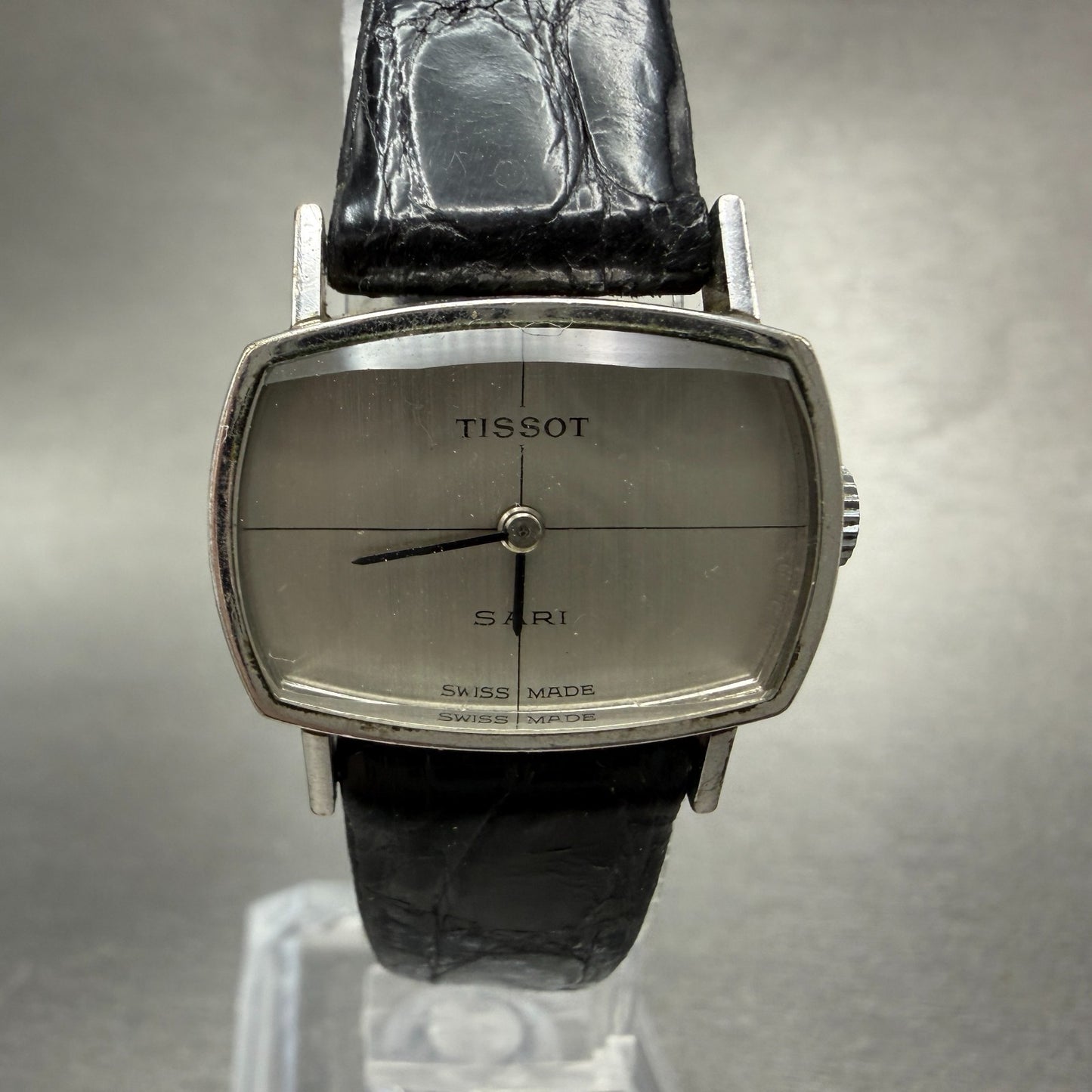 Tissot Sari Watch Women 24mm Silver Dial Silver Tone Rectangle Manual Wind PARTS0