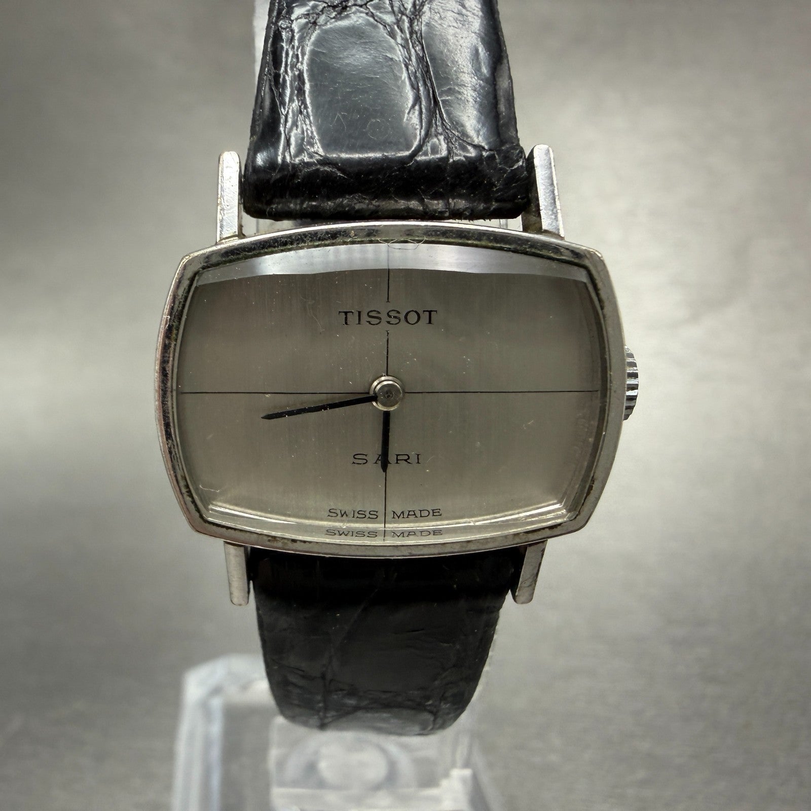 Tissot Sari Watch Women 24mm Silver Dial Silver Tone Rectangle Manual Wind PARTS0