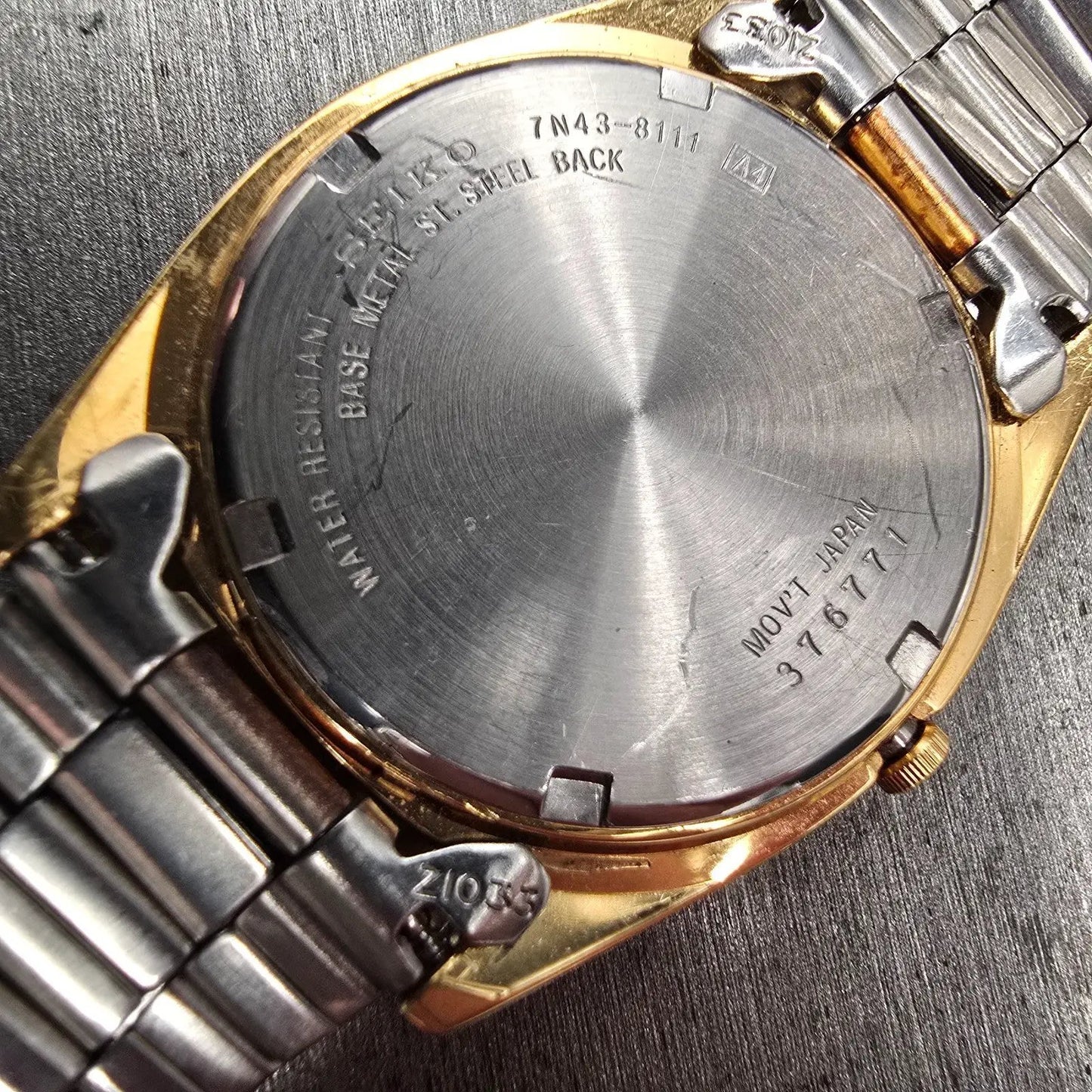 Seiko President Watch Men 36mm Champagne Dial Two Tone Daydate 7N43-8111 New Bat10