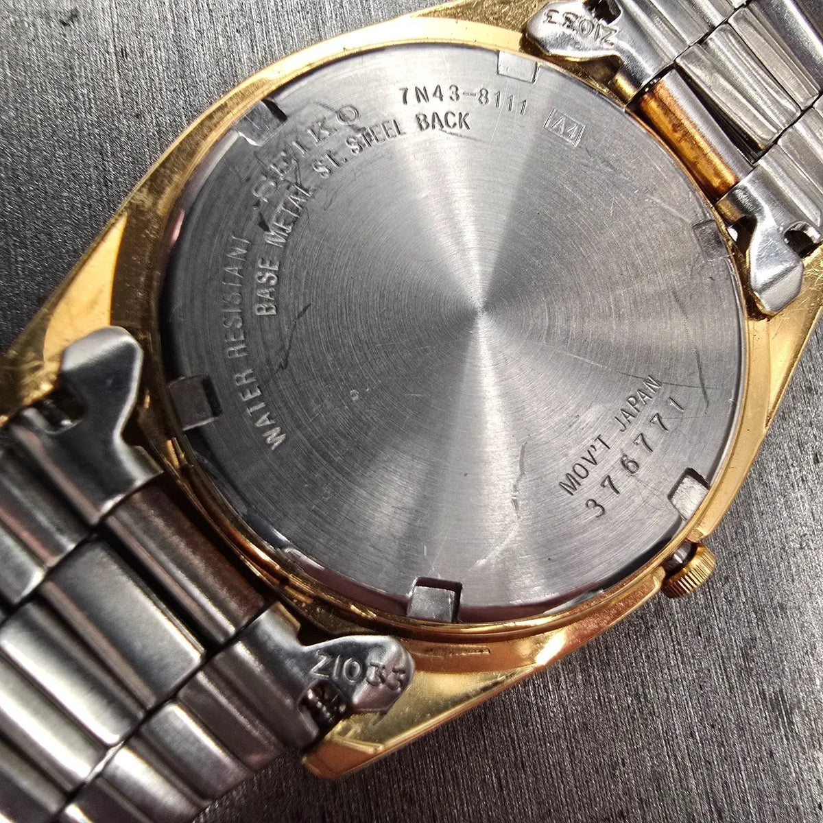 Seiko President Watch Men 36mm Champagne Dial Two Tone Daydate 7N43-8111 New Bat10