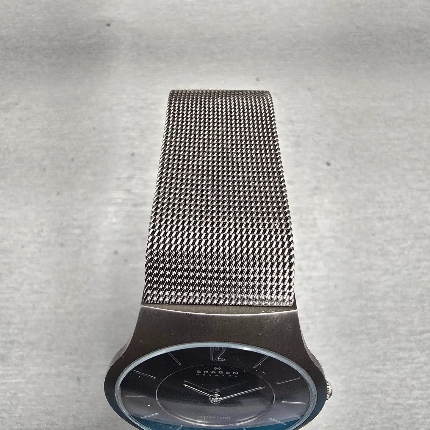 Skagen Grenen Watch Men 35mm Gray Dial Titanium Round 233LTTM New Battery Mesh G4