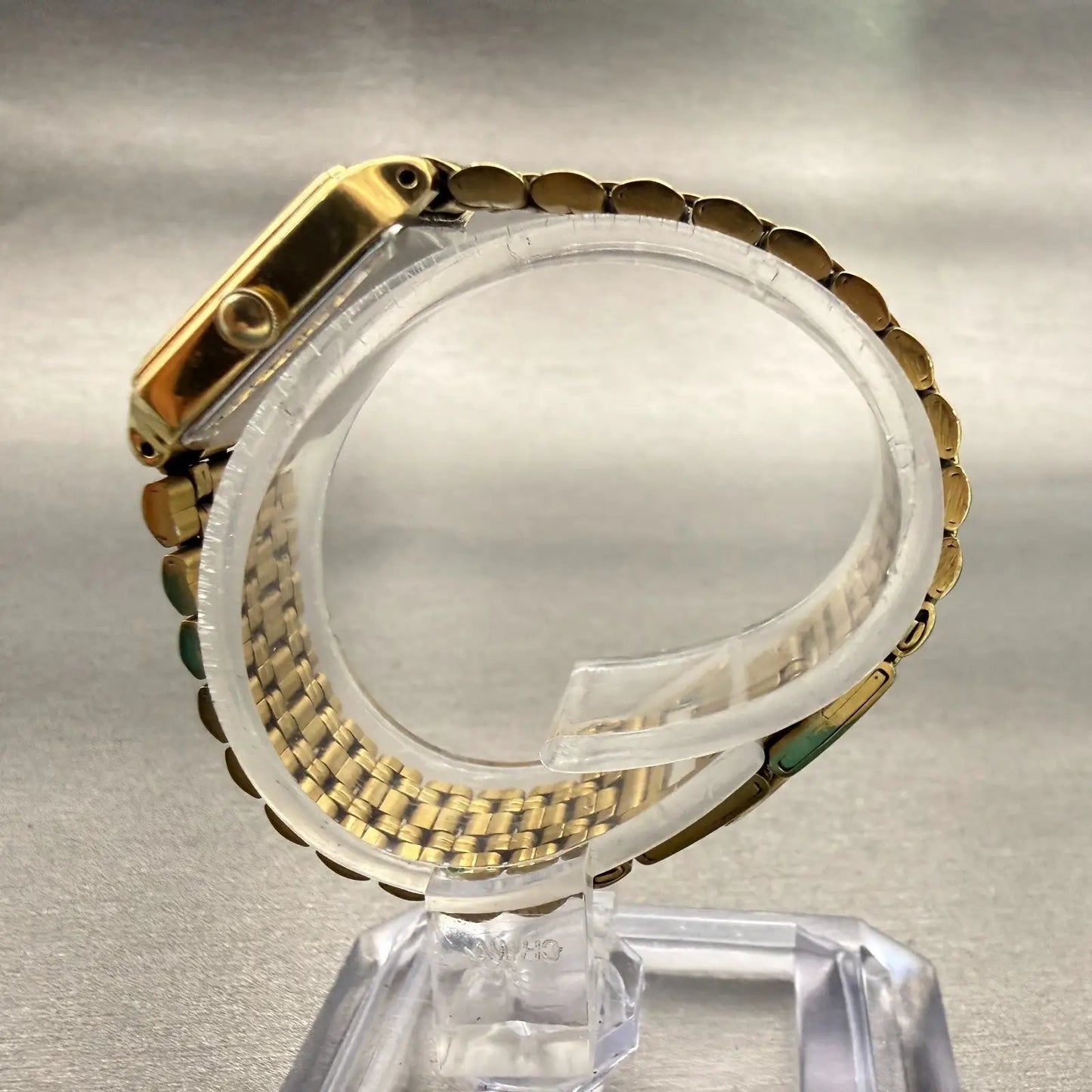Seiko SX Watch Women 17mm Black Dial Gold Tone Rectangle V401-5121 New Battery6