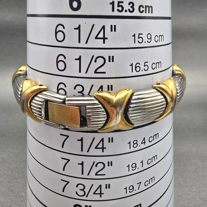 Seiko Watch Women 14mm White Dial Two Tone Rectangle 2E20-7389 New Battery VTG9