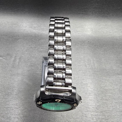 Alba Aqua Gear Dive Watch Men 36mm Green Dial Two Tone Date V322-0A00 New Batt4