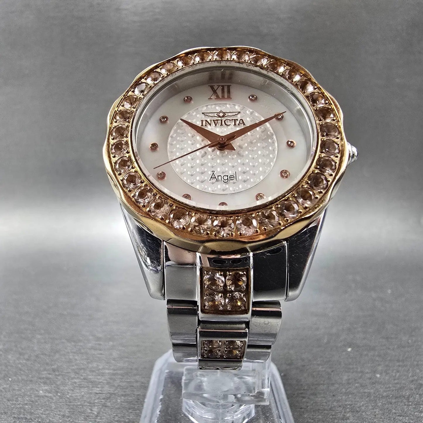 Invicta Angle Watch Women 38mm MOP Dial Two Tone Round 16063 New Battery5