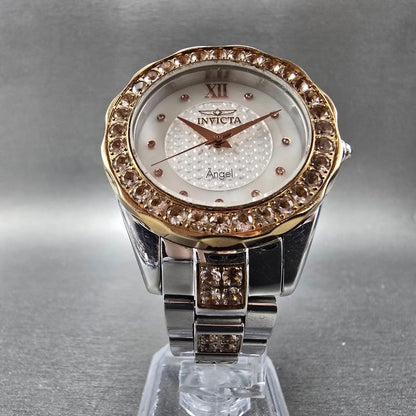 Invicta Angle Watch Women 38mm MOP Dial Two Tone Round 16063 New Battery5