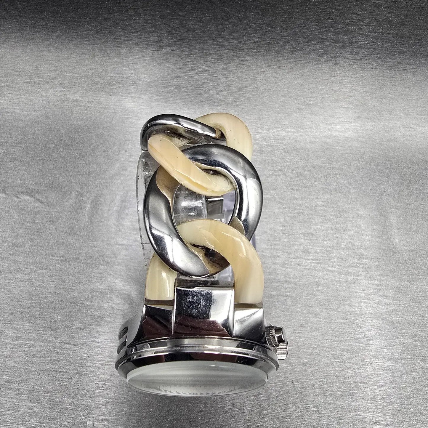 Michael Kors Runway Twist Womens Watch 37mm Silver Dial Chrono MK4263 New Batt4