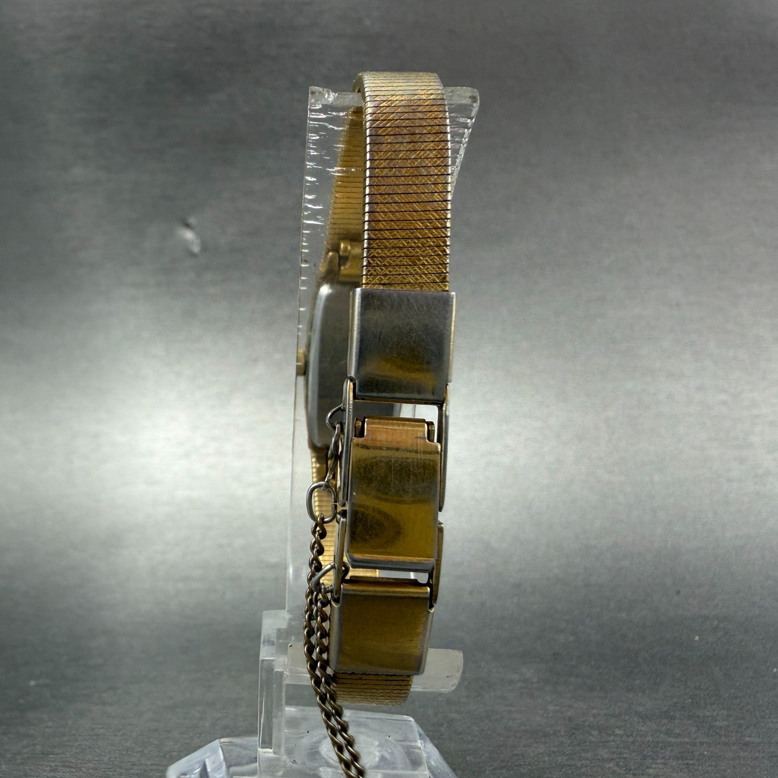 Seiko Tank Watch Women 13mm Champagne Dial Gold Tone 1320-6070 New Battery7