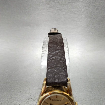 Orient Watch Women 18mm Gold Dial Gold Plated Oval  New Battery Vintage4