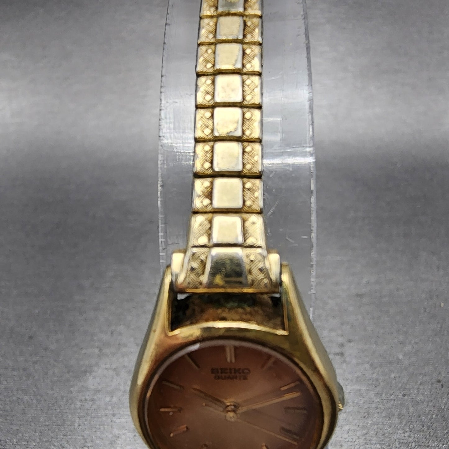 Seiko Watch Women 20mm Cream Dial Gold Tone Oval 34215019 New Battery vintage4