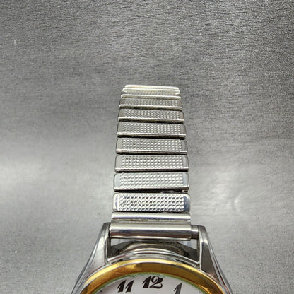 Seiko ALBA Watch Men 37mm White Dial Two Tone Date Round VX420AH0 New Battery4