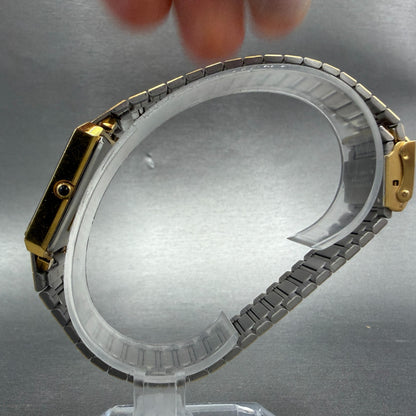 Citizen CQ Tank Watch Unisex 25mm Blue Dial Gold Tone Rectangle New Battery6