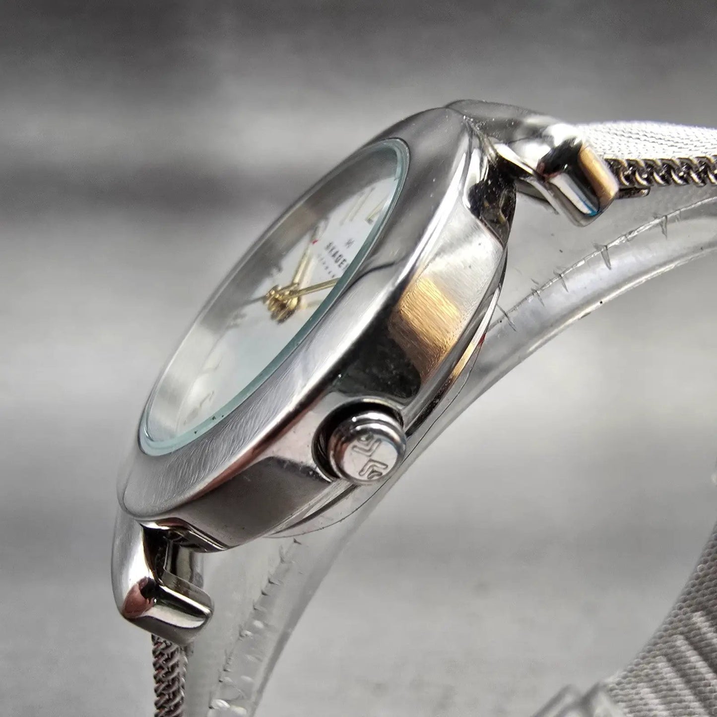 Skagen Watch Women 25mm Silver Dial Silver Tone Round 107SGSC New Battery Mesh L2