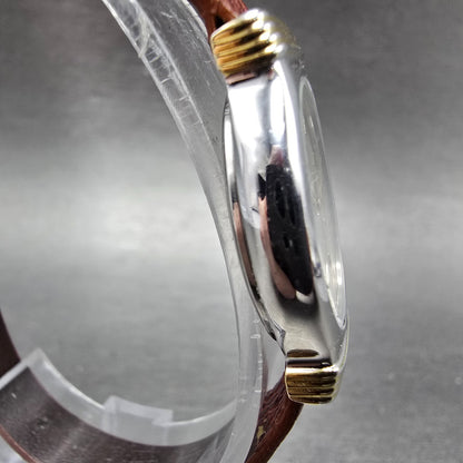 Christian Dior Watch Women 20mm Silver Dial Two Tone Oval New Battery Vintage3