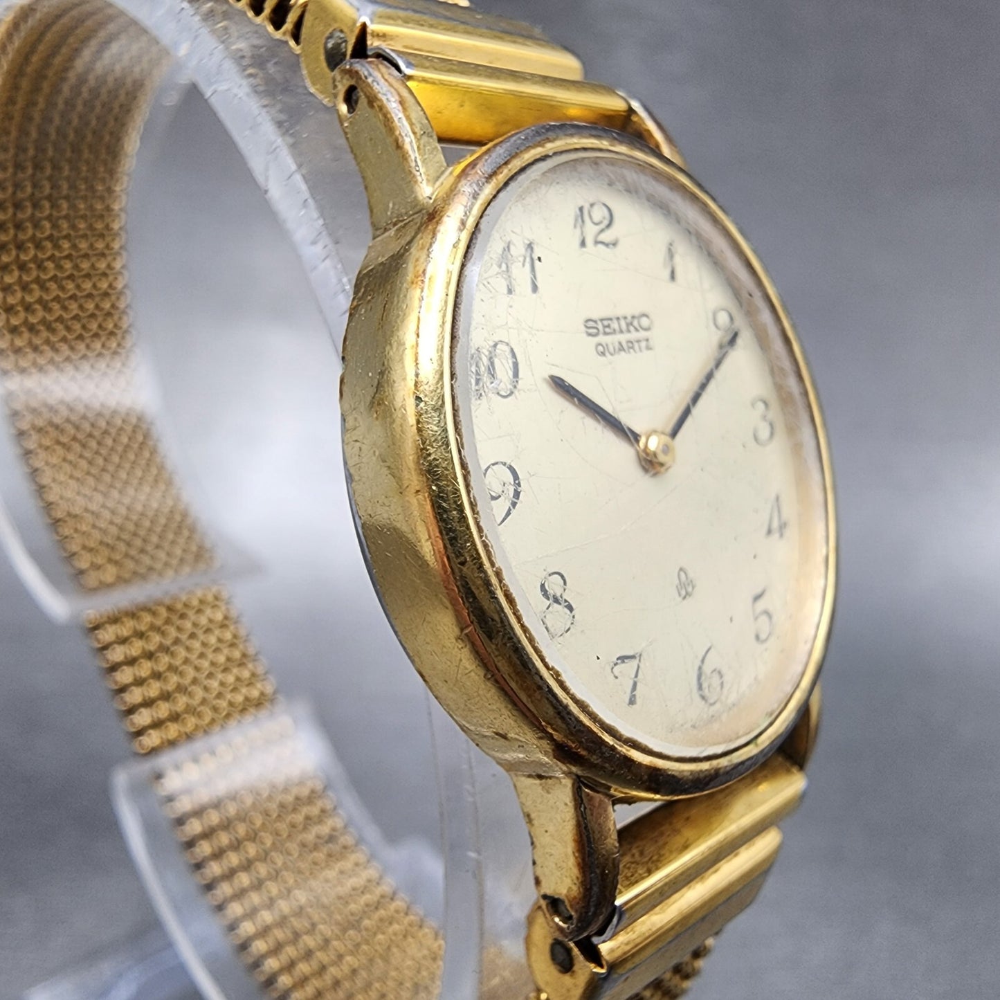 VTG Seiko Watch Women 22mm Champagne Dial Gold Tone Oval 23205290 New Battery3