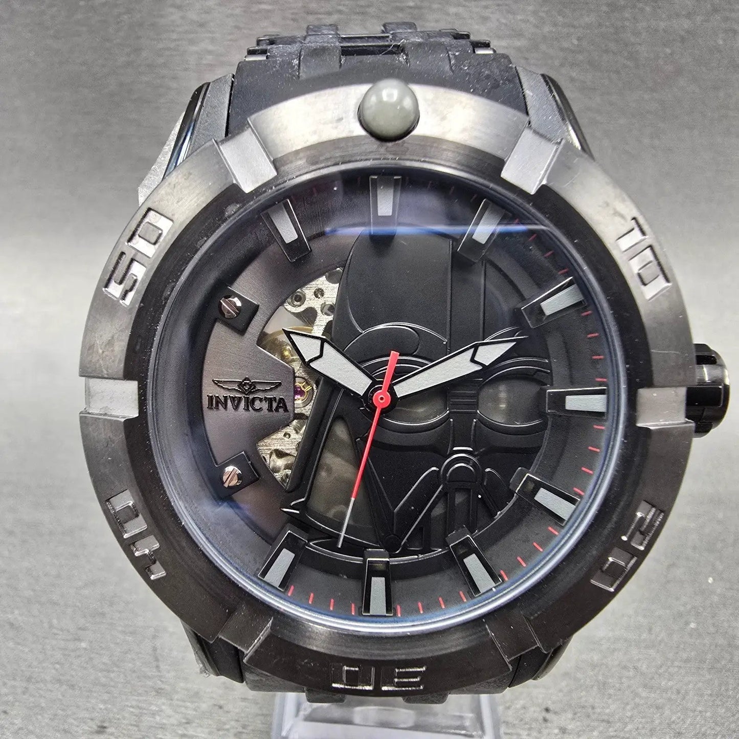 Invicta Darth Vader Watch Men 50mm Black Dial Black Tone Manual Wind Runs 265470