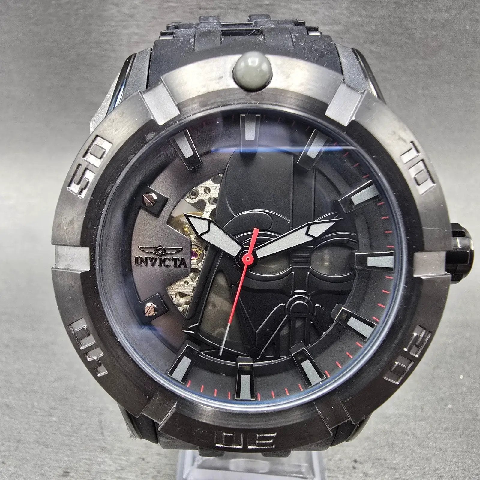 Invicta Darth Vader Watch Men 50mm Black Dial Black Tone Manual Wind Runs 265470