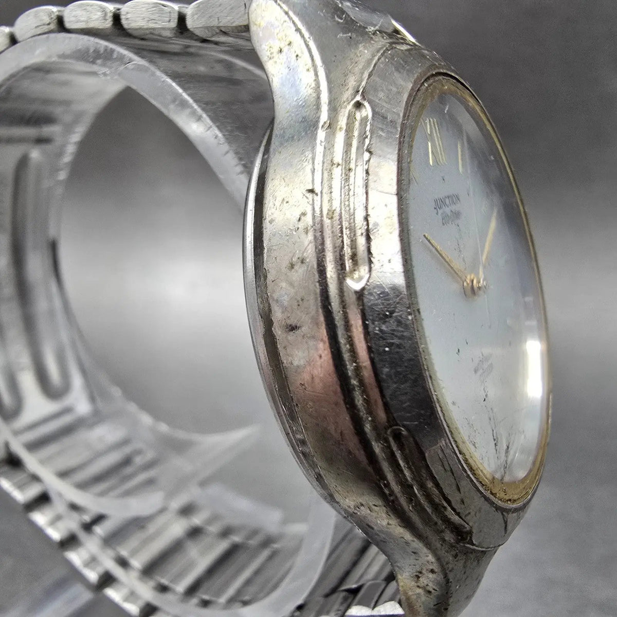 Citizen Junction Eco-Drive Watch Men 36mm Gray Dial Two Tone 5080-K10816 Runs JP3