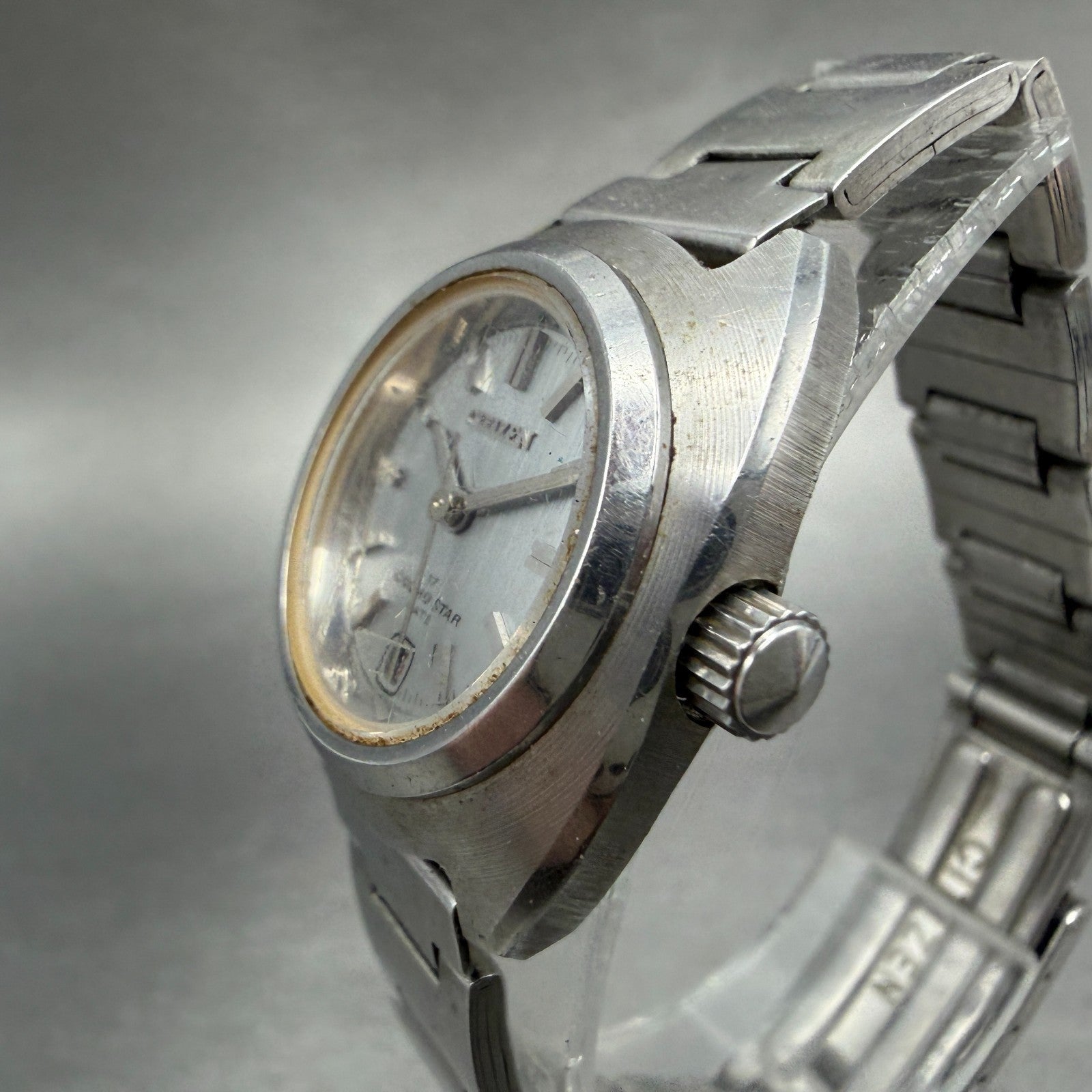 Citizen Cosmostar Watch Women 24mm Gray Dial Silver Date Manual READ!!! 4-6106282