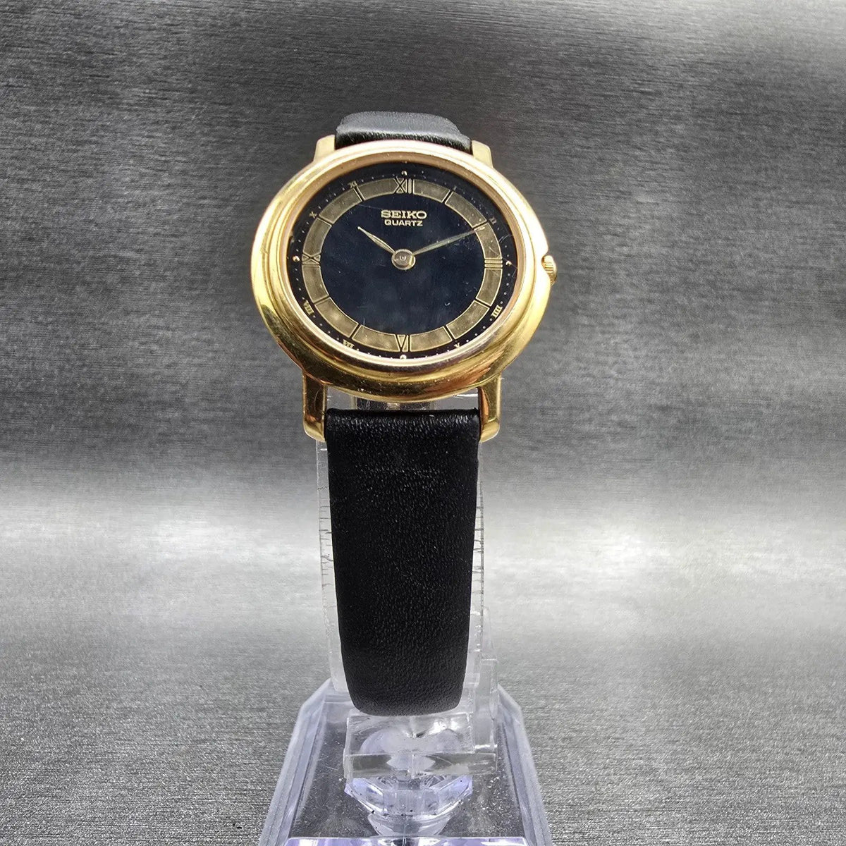 Seiko Watch Women 27mm Black Dial Gold Tone Round 4N00-F039 New Battery Vintage5