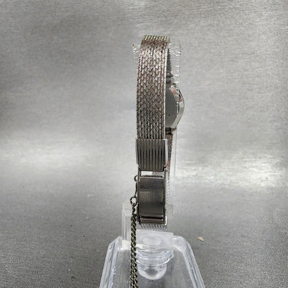 Seiko Watch Women 18mm Black Dial Silver Tone Round 16-0219 New Battery VTG7
