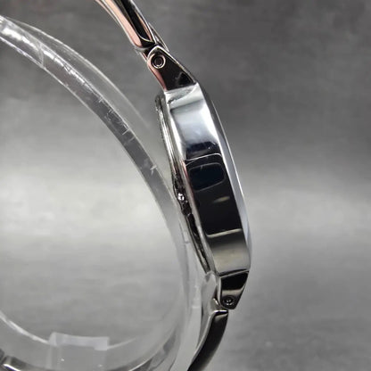 Movado Amorosa Watch Women 24mm Black Dial Silver Tone 52.3.14.1438 new Battery6