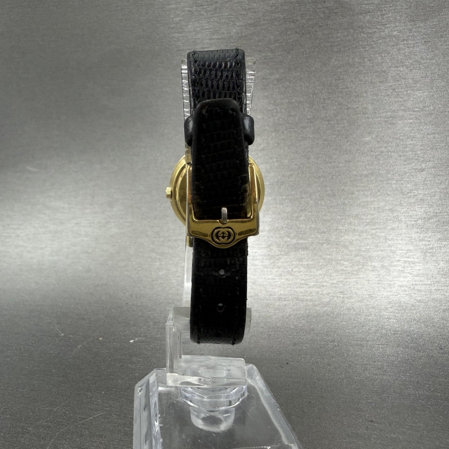 Gucci 3001L Watch Women 26mm Black Dial Gold Plated Round Vintage PARTS8