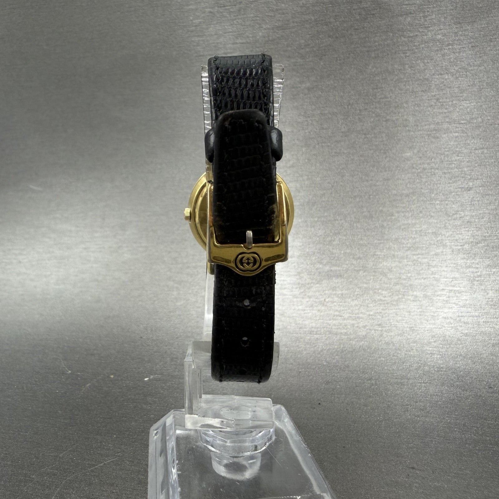 Gucci 3001L Watch Women 26mm Black Dial Gold Plated Round Vintage PARTS8