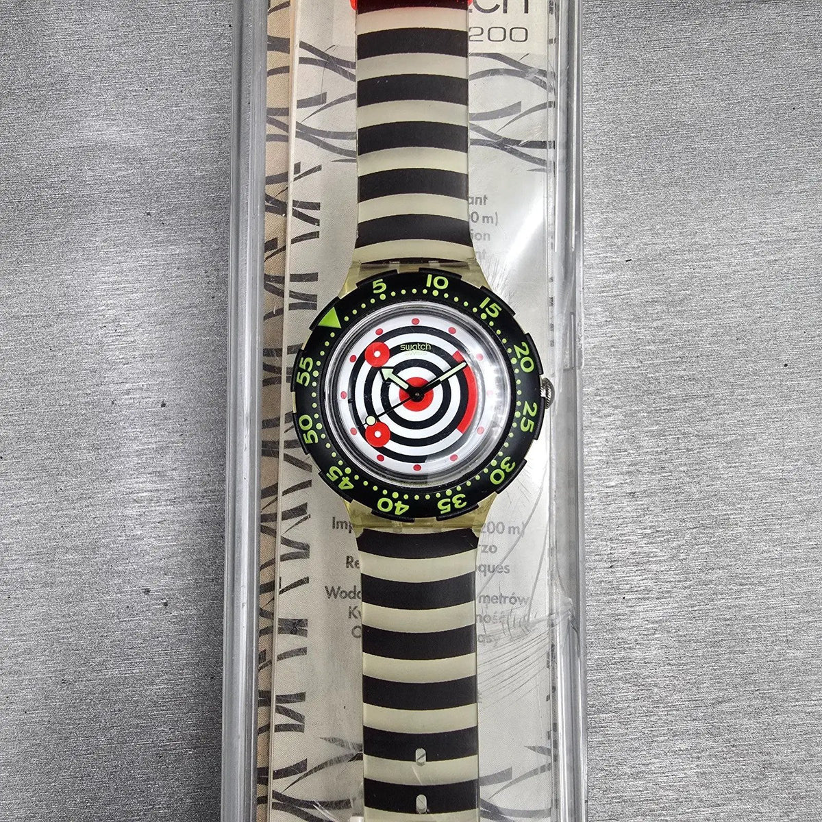 Swatch Scuba 200 Smile Watch Men 38mm White Dial Clear Case SKD127 New Battery1