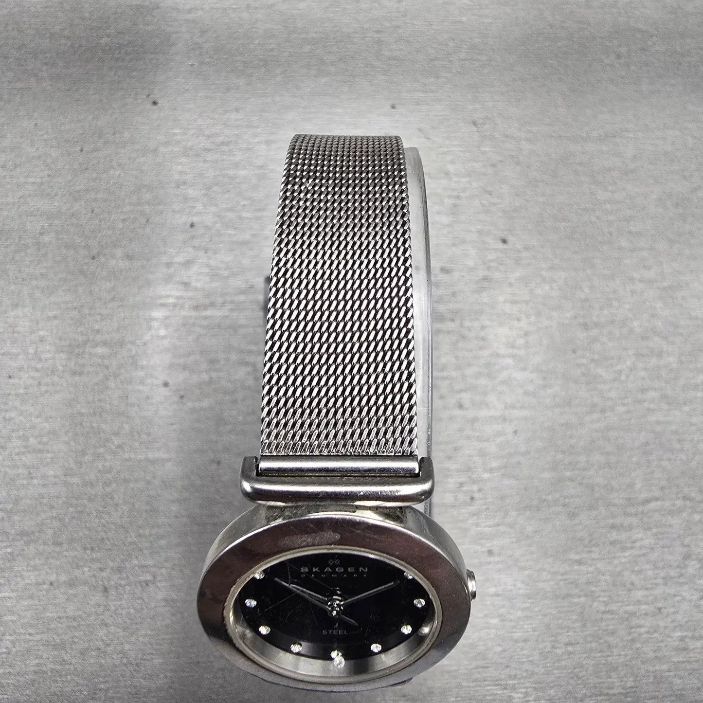 Skagen Watch Women 25mm Black Dial Silver Tone Round 107SSSBD New Battery4