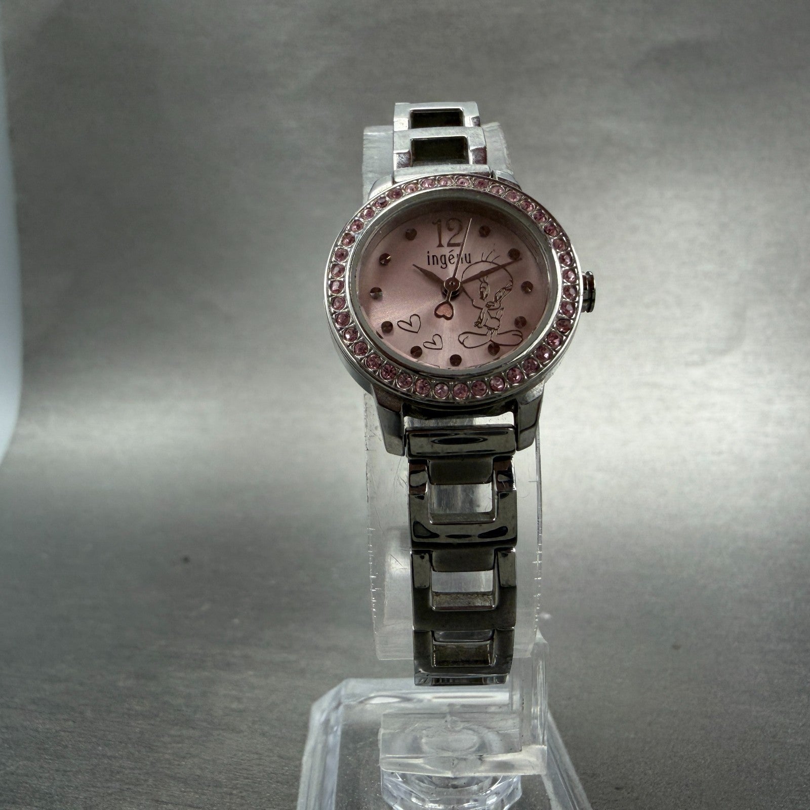 Seiko ALBA Ingenu Watch Women 22mm Pink Dial Silver Tone Tweety Bird New Battery5