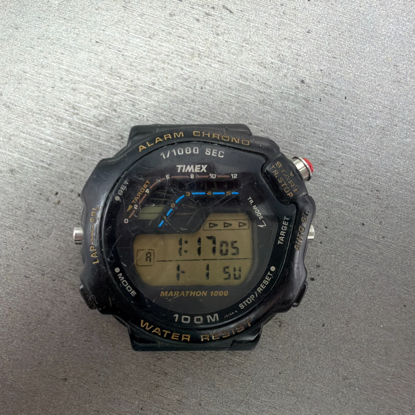 Timex Marathon 1000 Watch Men 44mm Digital Black Tone Alarm Chrono New Battery0