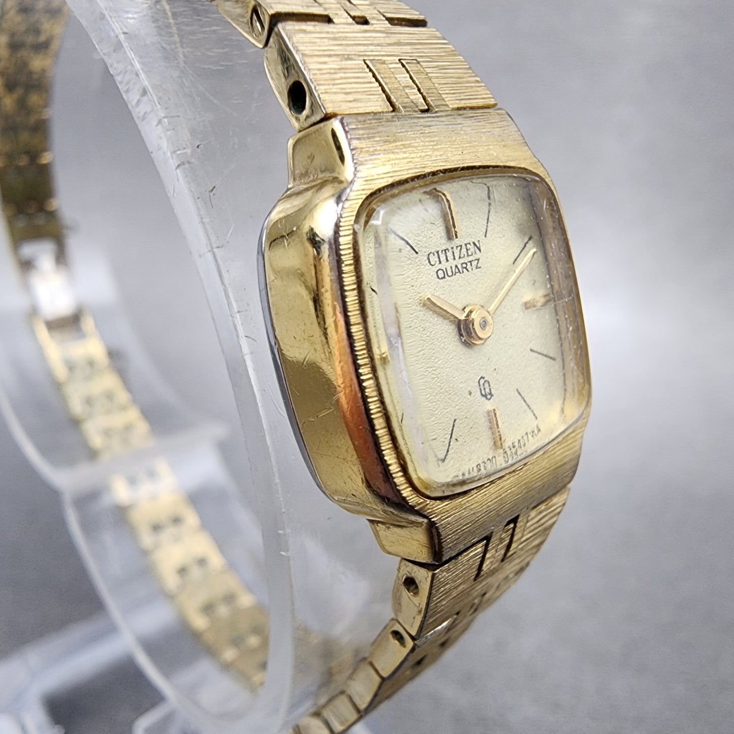 Citizen CQ Tank Watch Women 15mm Cream Dial Gold Tone Rectangle New Battery3