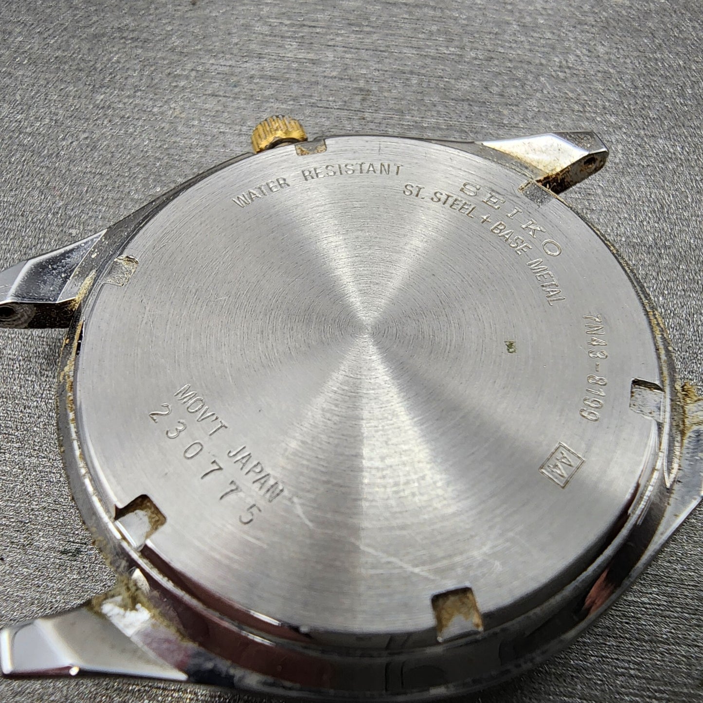 Seiko Watch Men 37mm Gray Dial Two Tone Daydate Round 7N438199 New Battery6