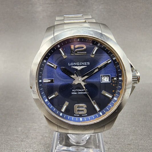 Longines Conquest Automatic Watch Men 39mm Blue Dial Steel L3.77.6.4.99.6 PARTS0
