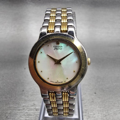 Citizen Elegance Watch Women 23mm MOP Dial Two Tone Round 3220-325303 New Batt0