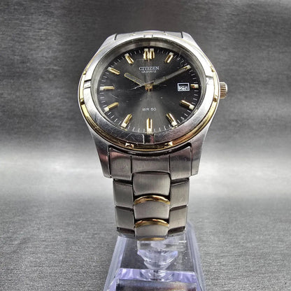 Citizen Watch Men 38mm Gray Dial Two Tone Date Round 2510-S020359 New Battery5