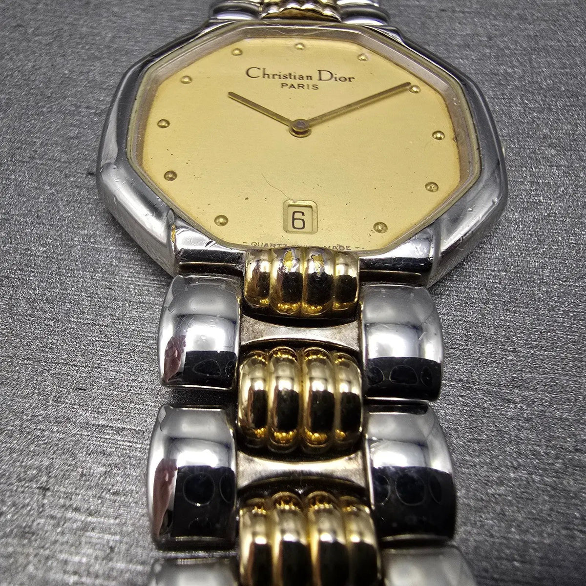 Christian Dior Watch Men 32mm Champagne Dial Two Tone Date 45.204 PARTS8