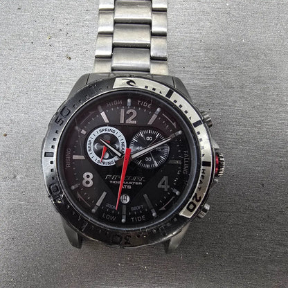 Ripcurl Tidemaster Watch Men 42mm Black Dial Titanium Date READ!!! New Battery0