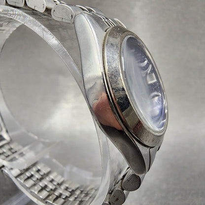 Citizen CQ Watch Women 26mm Blue Dial Silver Tone Daydate Round New Battery3