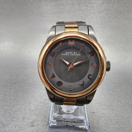 Marc Jacobs Watch Women 36mm Gray Dial Two Tone Round MBM3114 New Battery