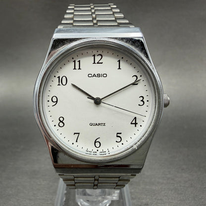 Casio MQ-336 Watch Men 33mm White Dial Silver Tone Round New Battery Vintage HJK0