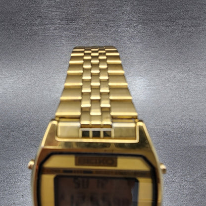 Seiko Digital Watch Men 33mm LCD Stainless Steel Alarm Chrono A9045199 New Batt4