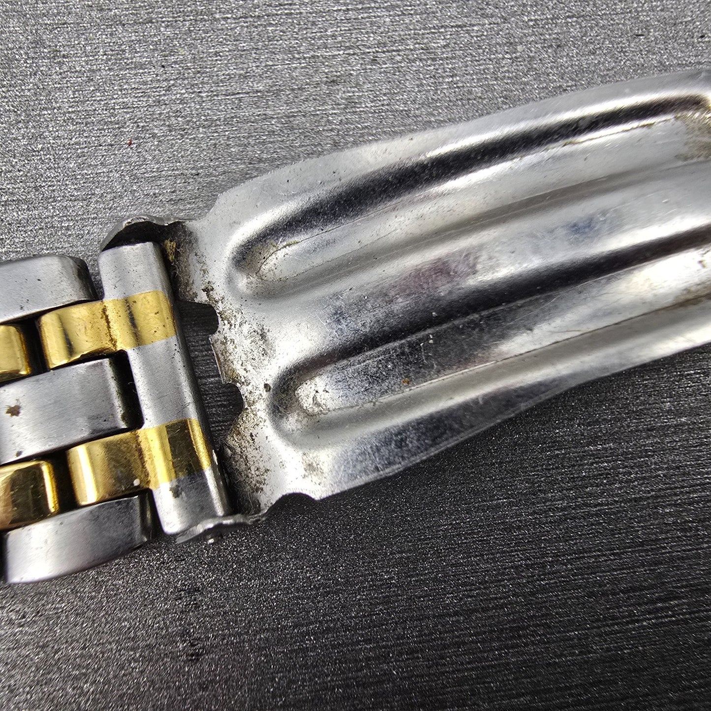 Citizen Bracelet 18mm Stainless Steel Two Tone Tri Folding Clasp VTG READ!!!!!!!8